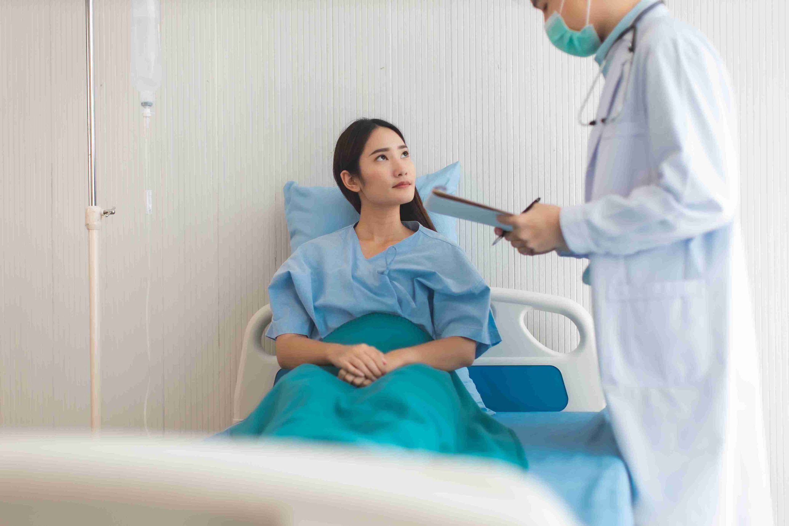 female patient listening to instructions provided by doctor