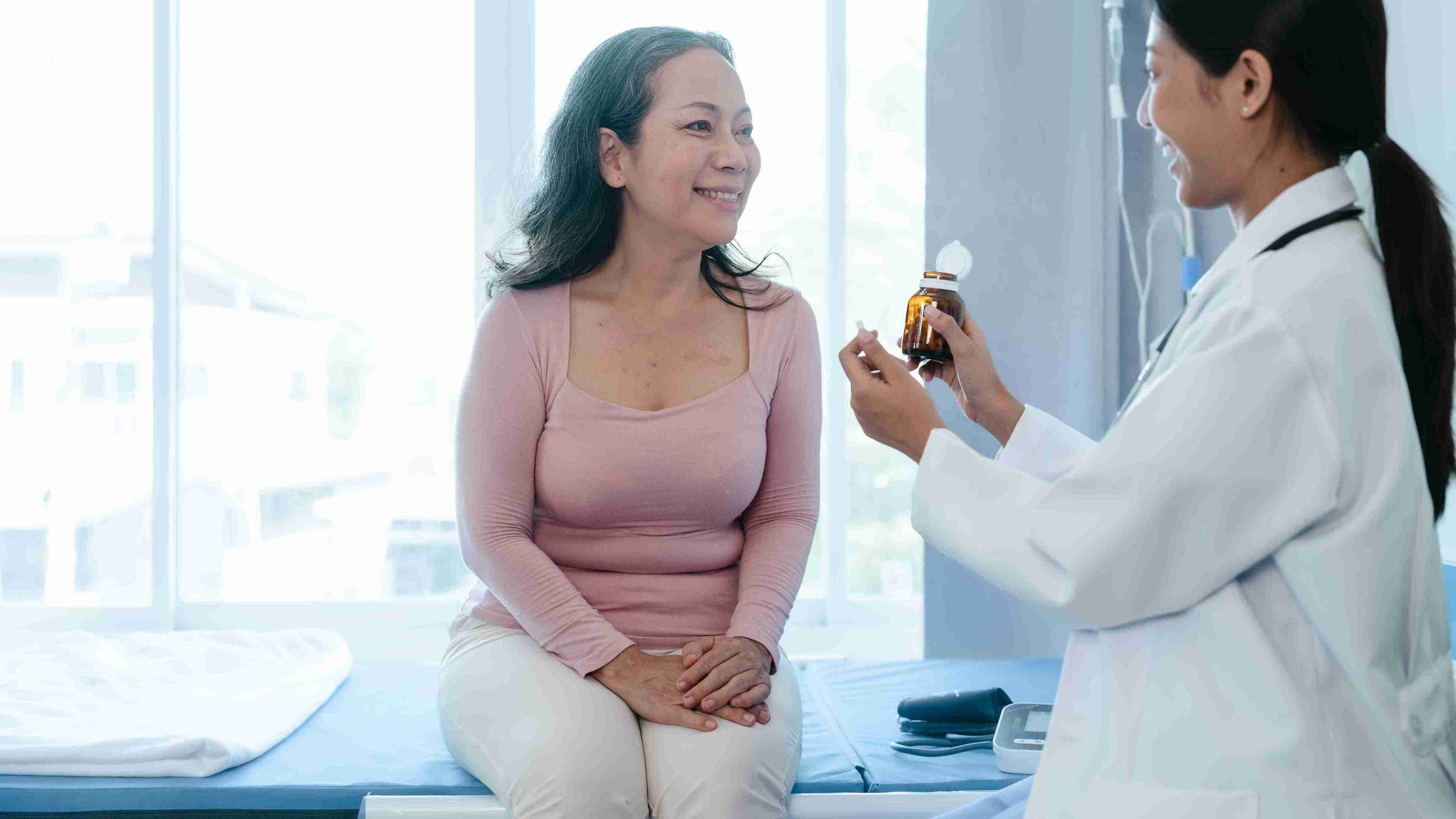 patient smiling at doctor