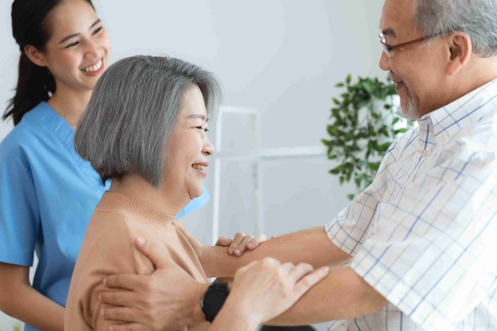 Significant other providing support to a patient.