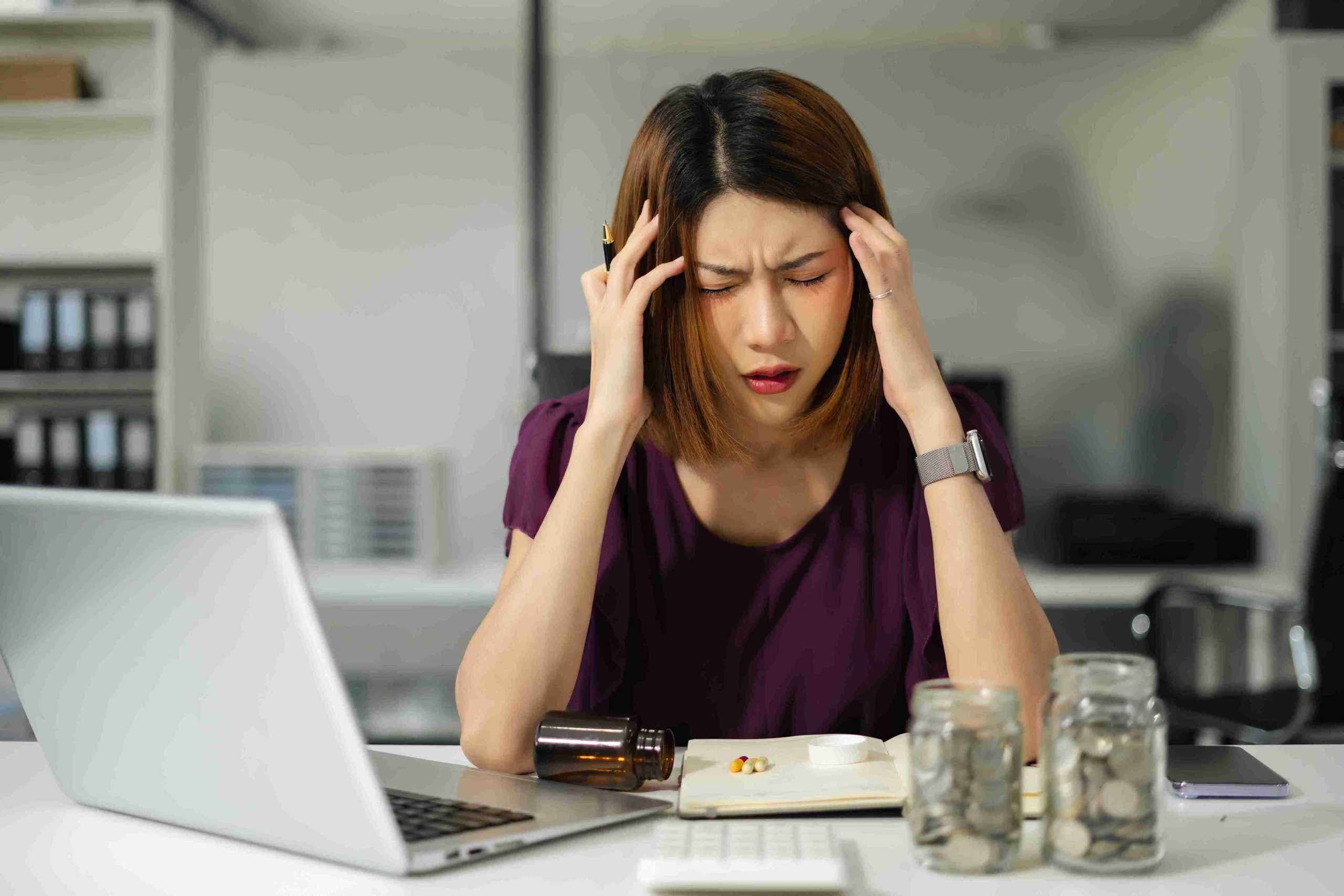 Woman stressed over endoscopy cost.